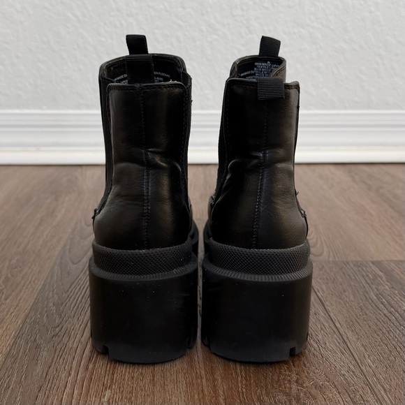 Chunky Black Chelsea Boot - Women's Stylish Ankle Boot - Picture 2 of 5